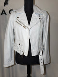 White Leather Classic Biker motorcycle jacket - The Vault by Sacha