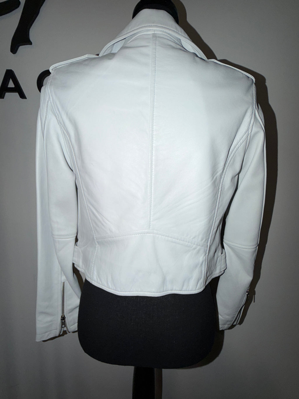 White Leather Classic Biker motorcycle jacket - The Vault by Sacha