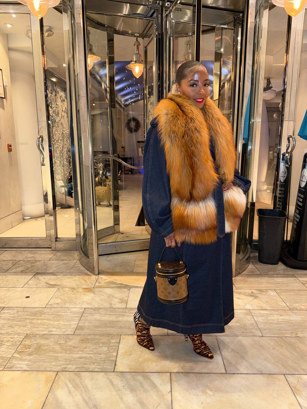 Red Fox Fur Scarf w/pockets - The Vault by Sacha