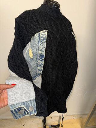 Mixed Media Sweater w. Denim - The Vault by Sacha