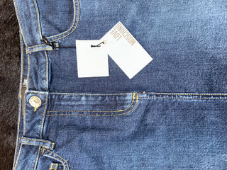 Moschino Stretch Denim Shearling Skirt - The Vault by Sacha