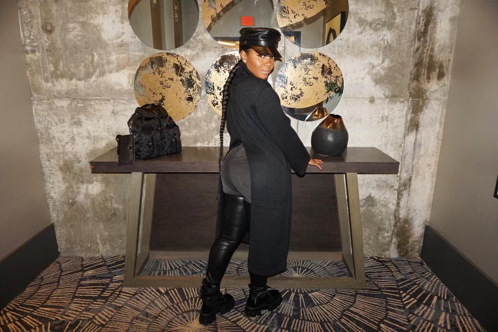 Genuine Leather Midnight News Boy Cap Hat - The Vault by Sacha