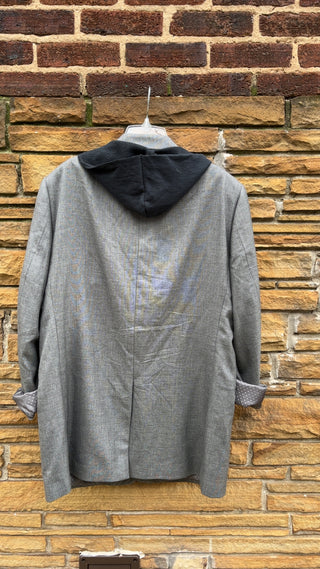 Custom Patchwork Grommet Hoodie Blazer