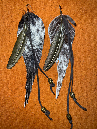 Genuine Leather Pony Hair Earrings