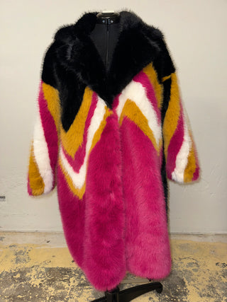 Multi Color Fur Coat - The Vault by Sacha
