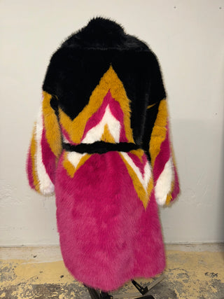 Multi Color Fur Coat - The Vault by Sacha