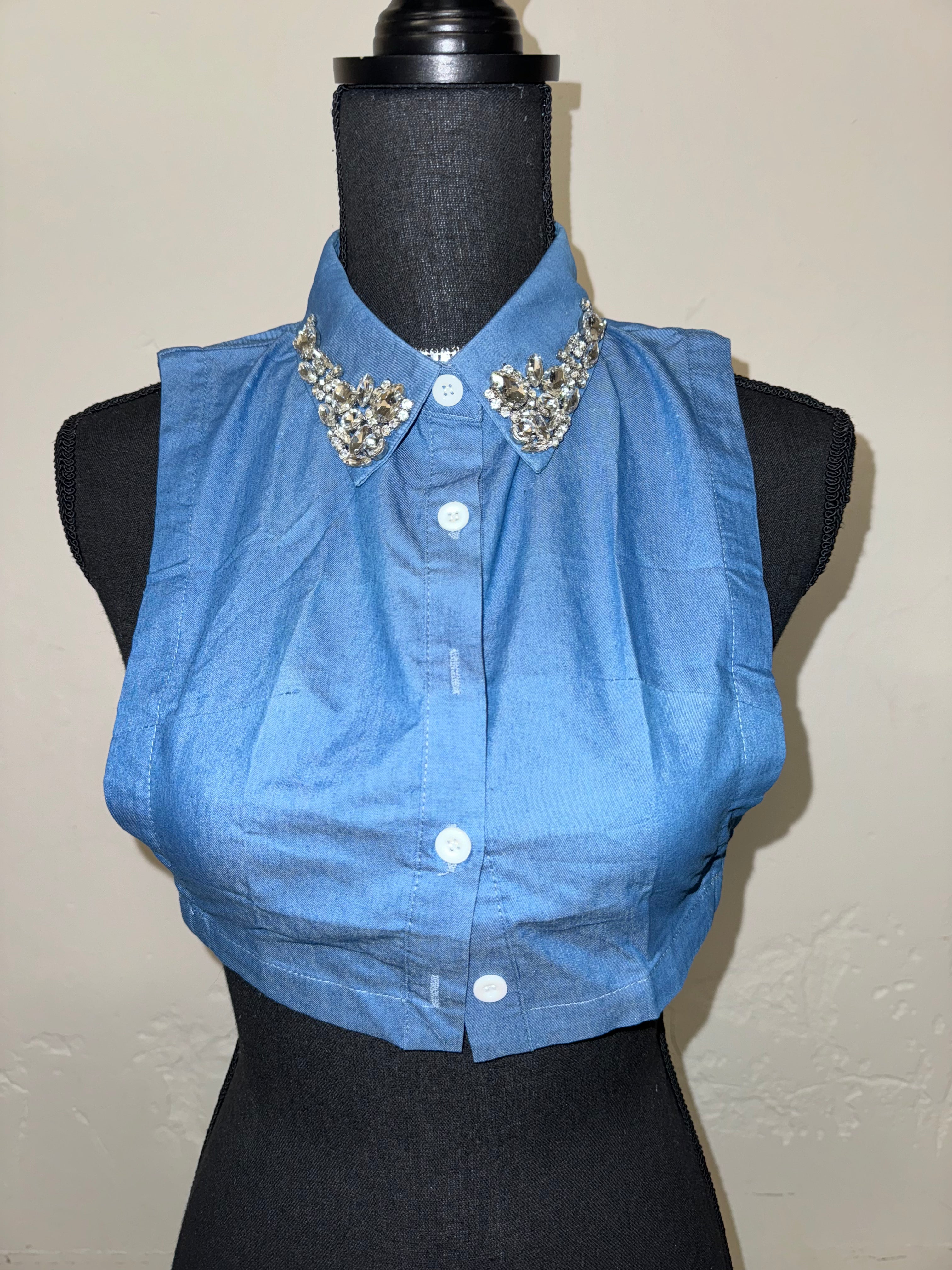 Half Embellished Collar Top | FINAL SALE