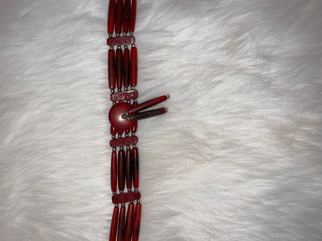 Buffalo Bone Beaded Stone Tribal Native American Necklace - The Vault by Sacha