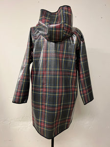 Plaid Hooded Rain Coat