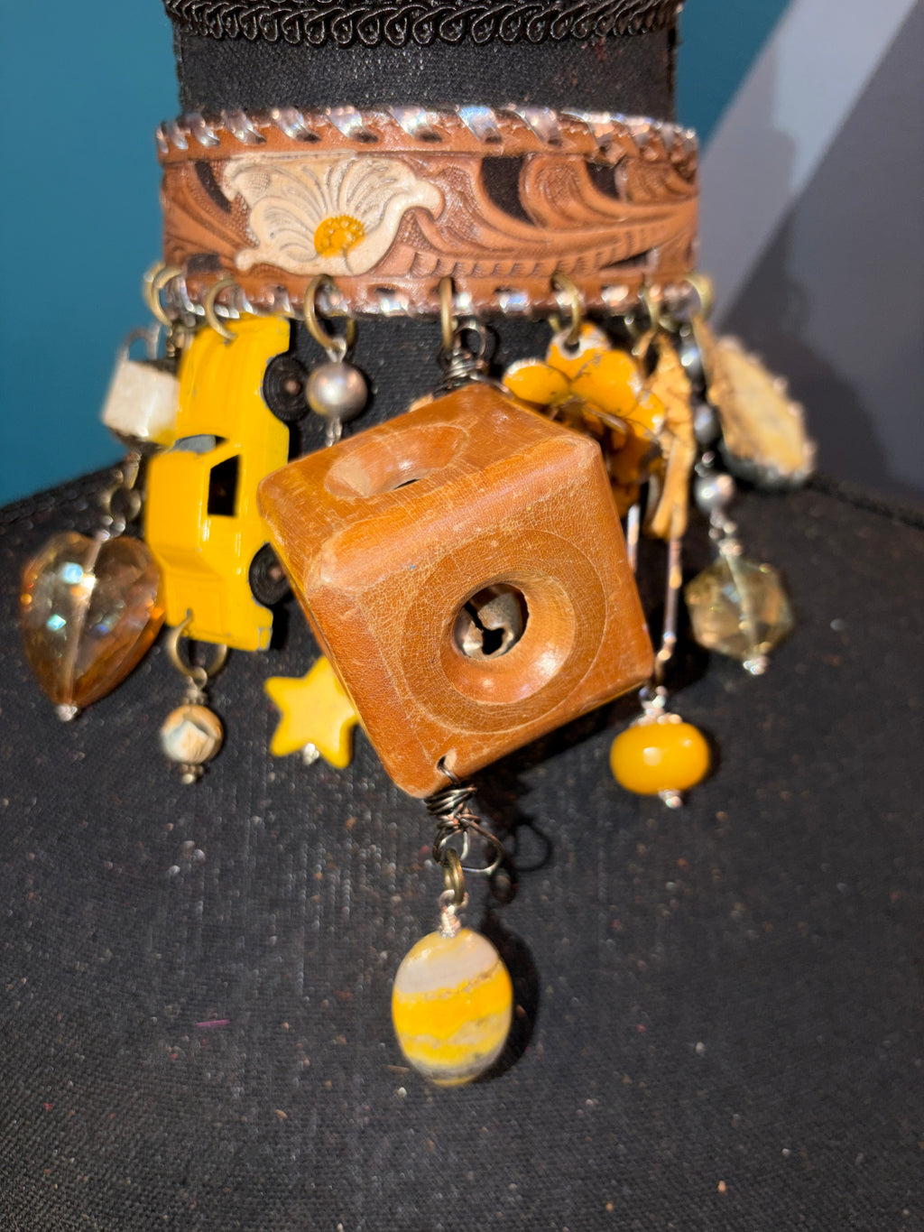 Sunny Side Up Handmade Leather Choker - The Vault by Sacha