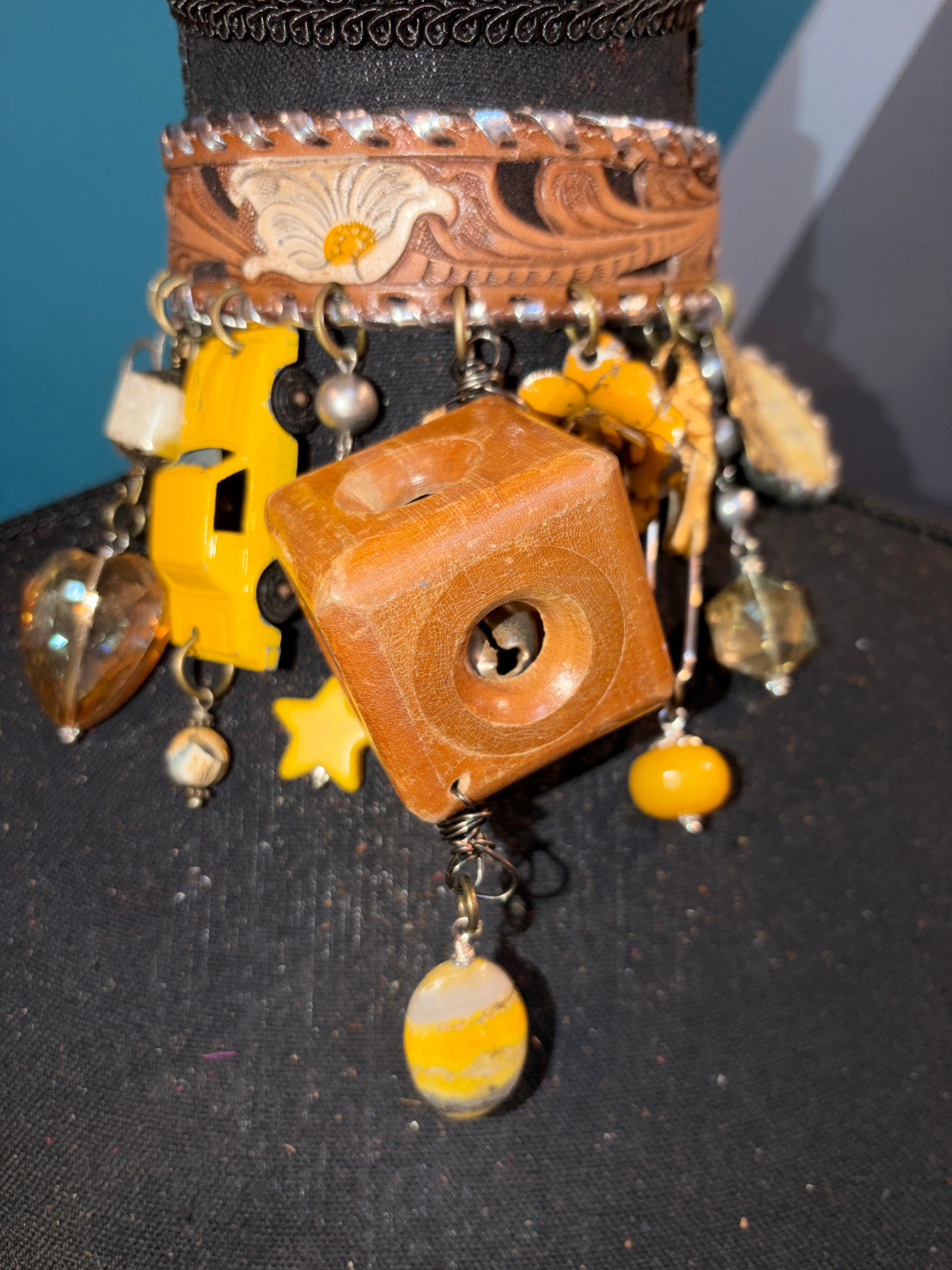 Sunny Side Up Handmade Leather Choker - The Vault by Sacha