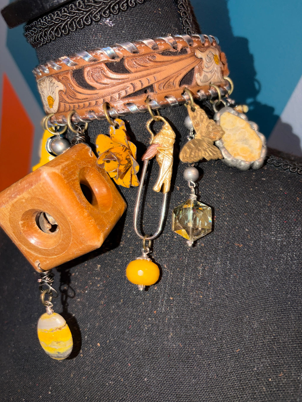 Sunny Side Up Handmade Leather Choker - The Vault by Sacha