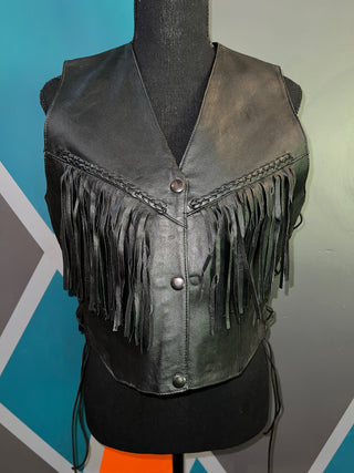 Genuine Leather Fringe Vest