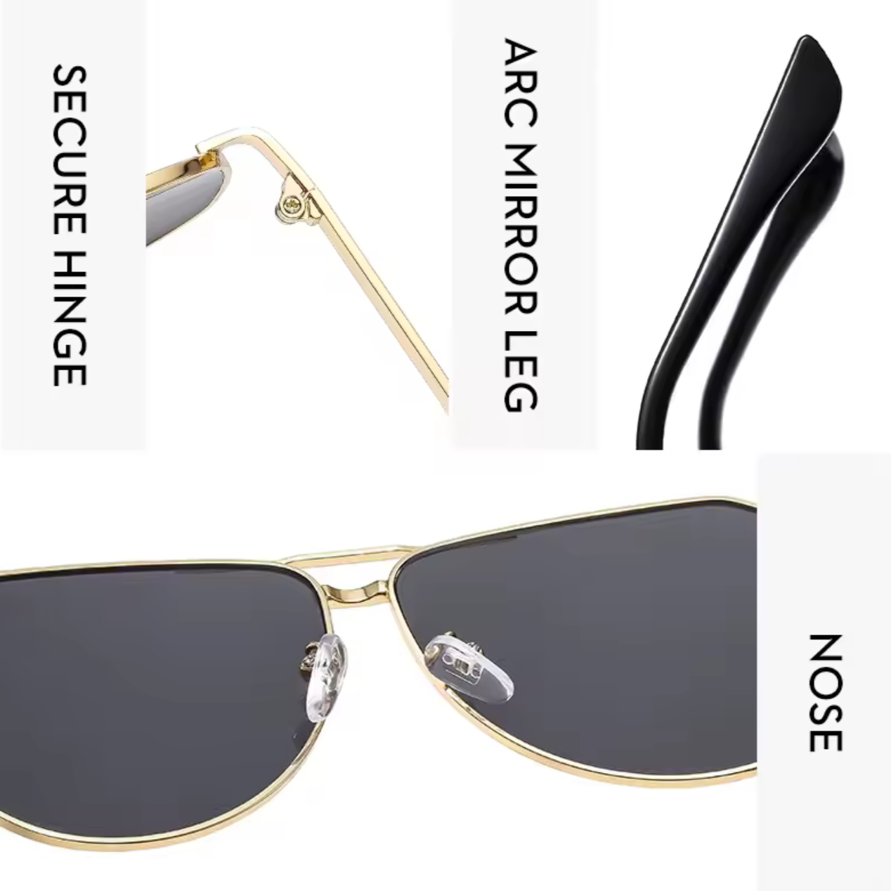 Inverted Aviator Frame Gold - The Vault by Sacha