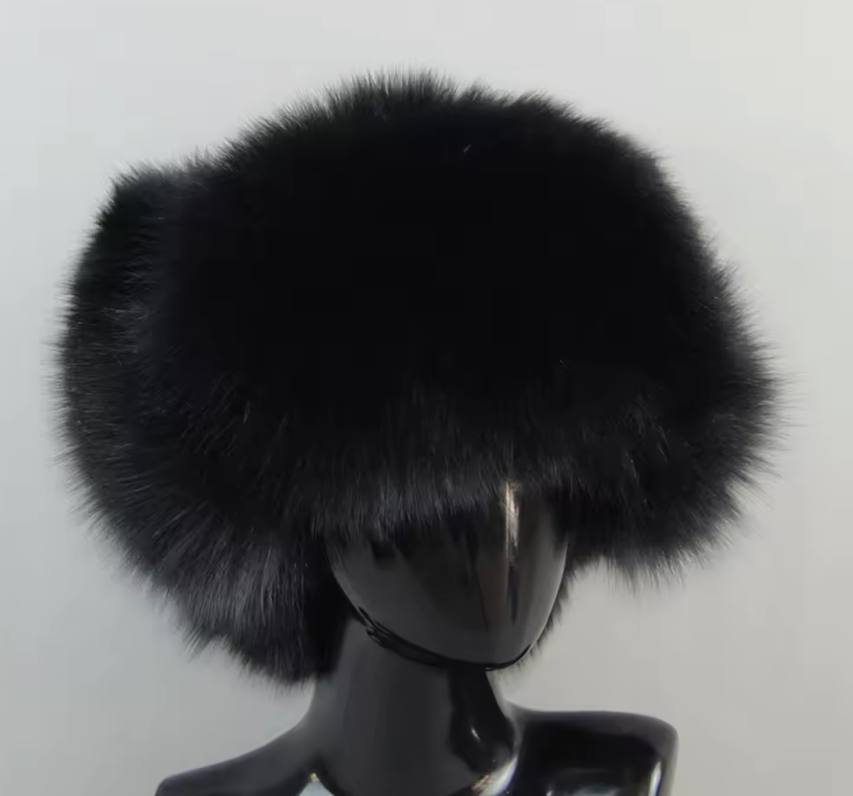 Black Genuine Leather & Fox Fur Trapper Hat - The Vault by Sacha