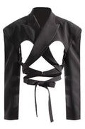 Black Cropped Cut Out Blazer - The Vault by Sacha