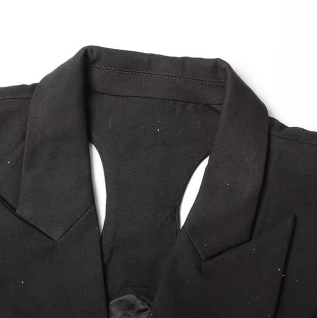 Black Cropped Cut Out Blazer - The Vault by Sacha