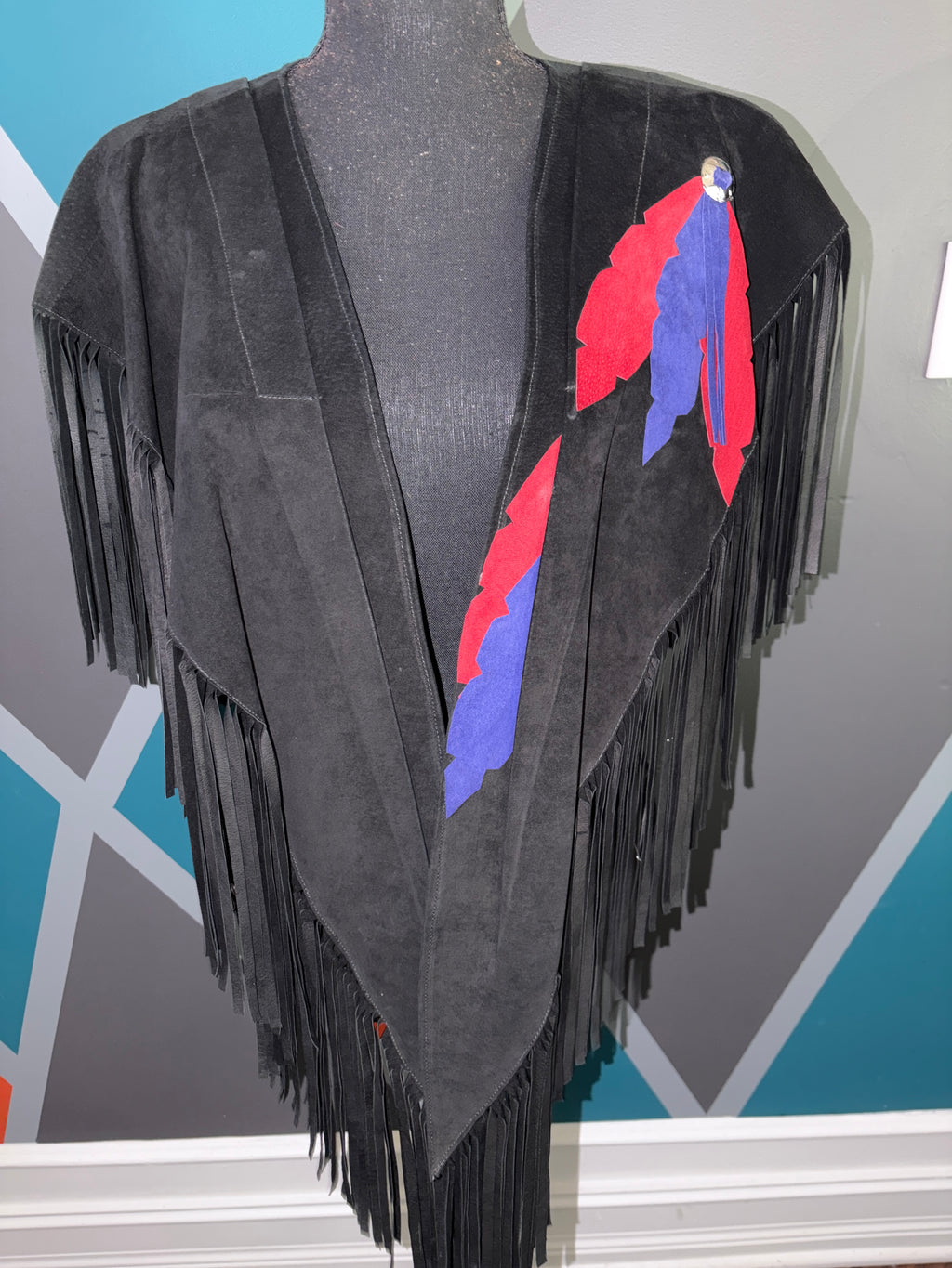 War Paint Genuine Leather Vintage Fringe Poncho - The Vault by Sacha