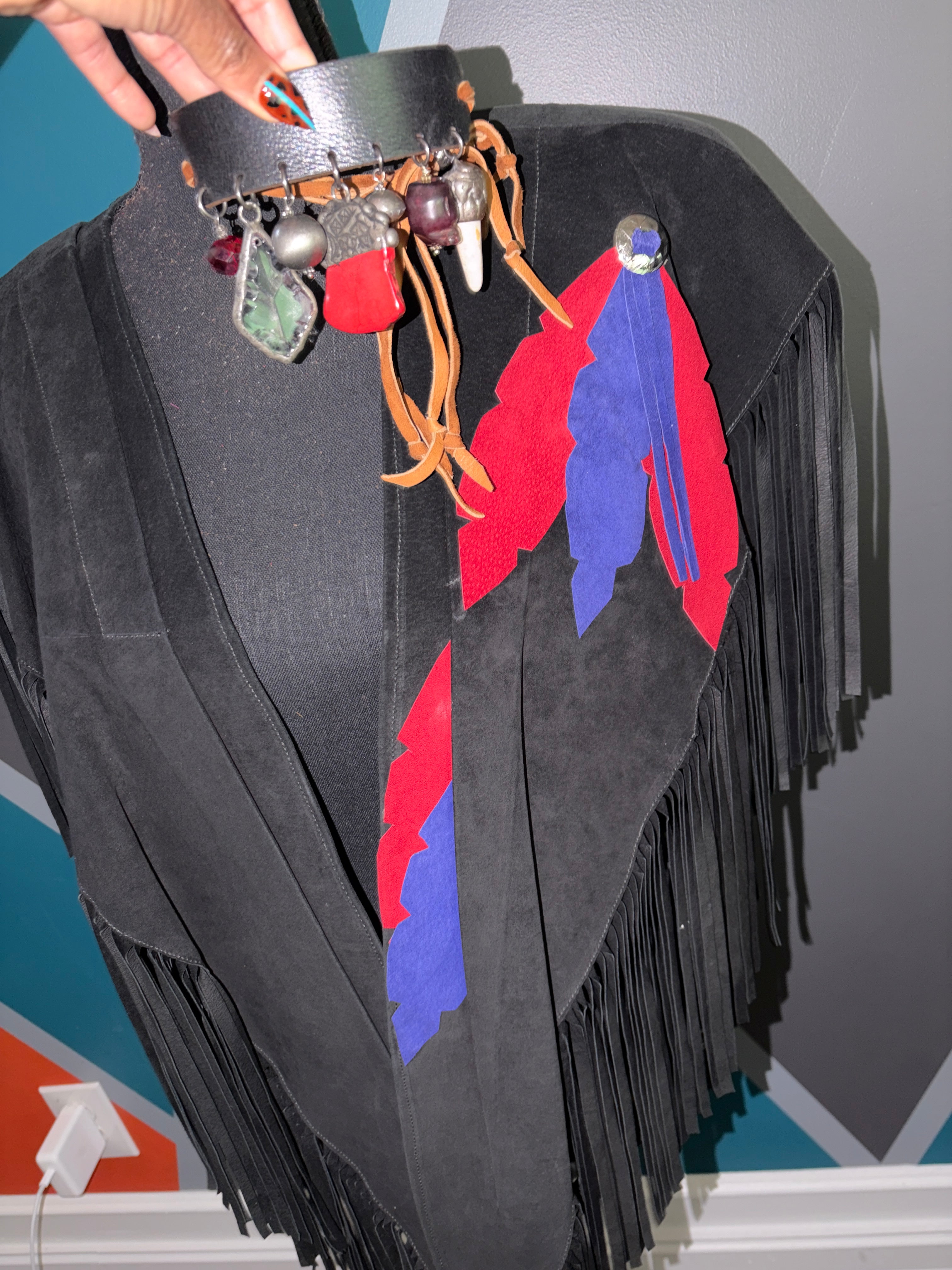 War Paint Genuine Leather Vintage Fringe Poncho - The Vault by Sacha
