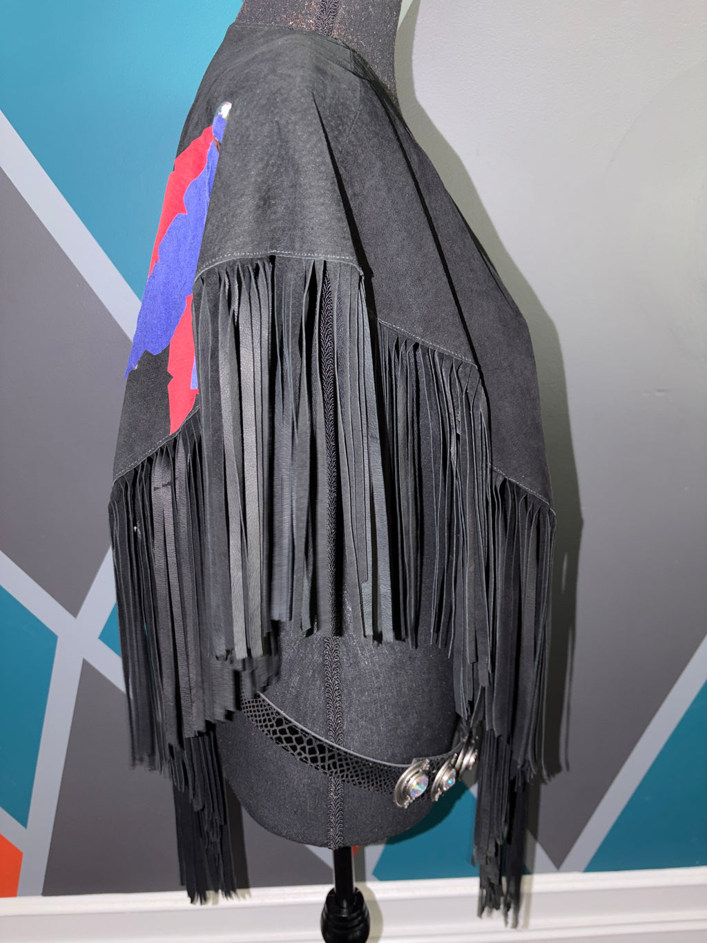 War Paint Genuine Leather Vintage Fringe Poncho - The Vault by Sacha