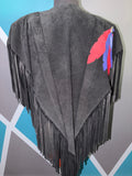 War Paint Genuine Leather Vintage Fringe Poncho - The Vault by Sacha
