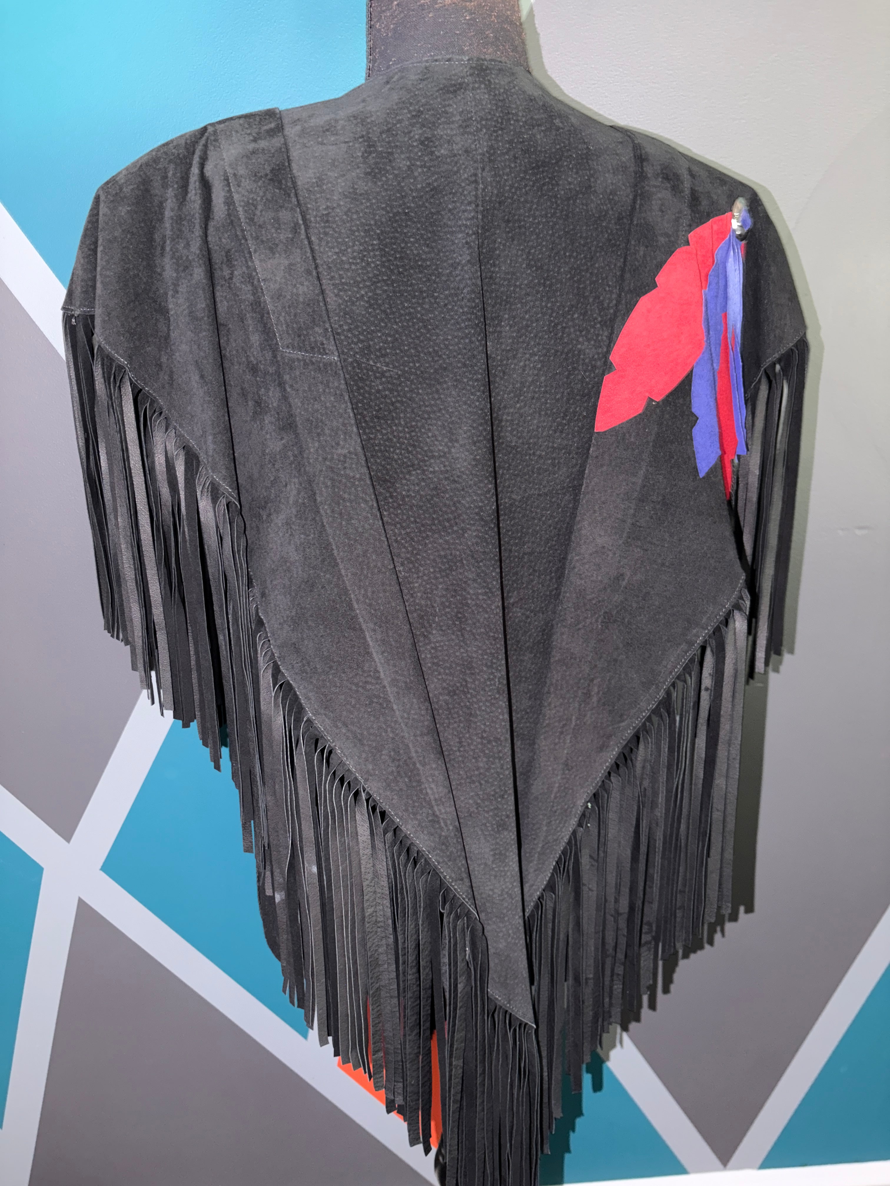 War Paint Genuine Leather Vintage Fringe Poncho - The Vault by Sacha