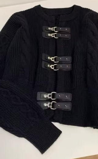 Buckle Cable Knit Sweater - The Vault by Sacha