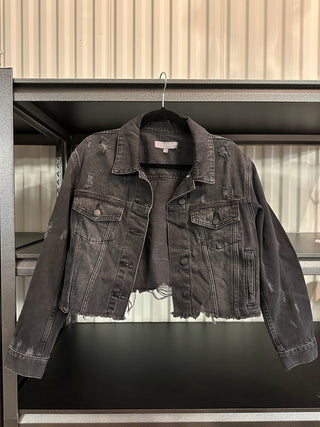 Distressed Smoke Denim Jacket | FINAL SALE - The Vault by Sacha