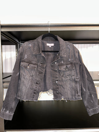 Distressed Smoke Denim Jacket | FINAL SALE - The Vault by Sacha