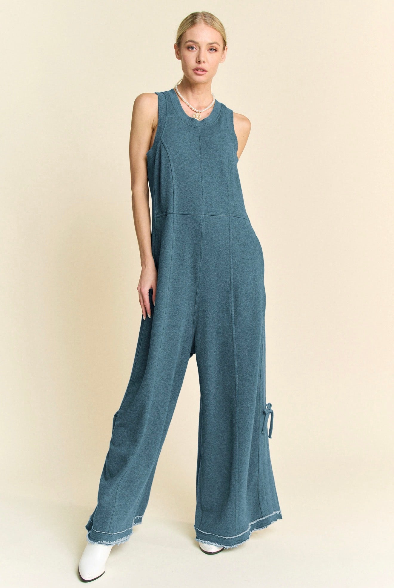 Cucumber melon adjustable romper