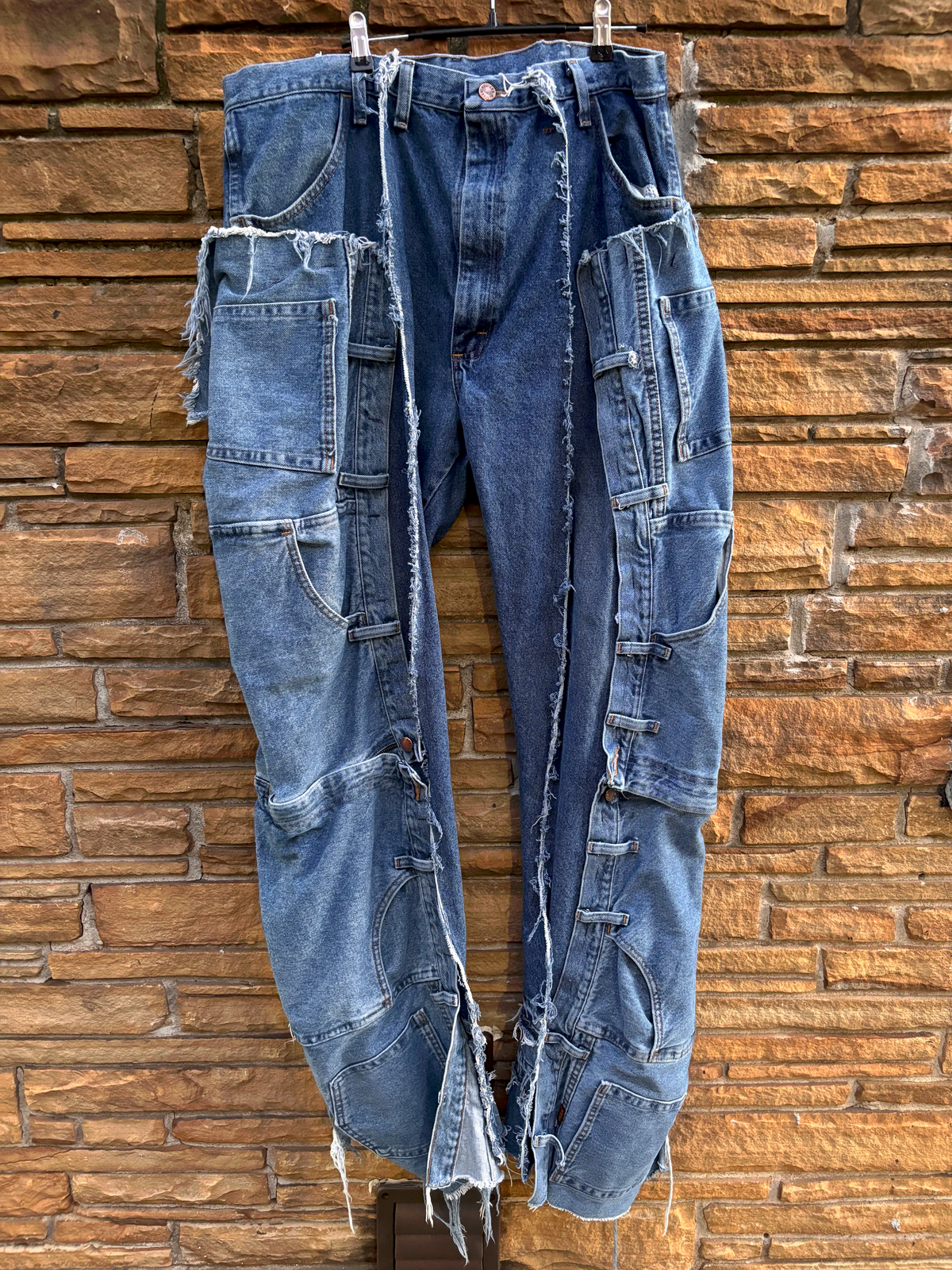 Custom Reworked Denim Pant 38 inch waist stretch - The Vault by Sacha