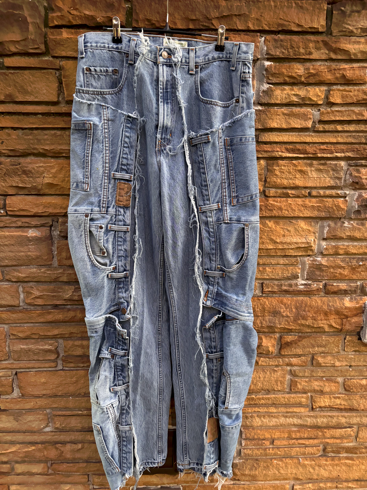 Custom Reworked Denim Pant 33/34 inch waist stretch - The Vault by Sacha