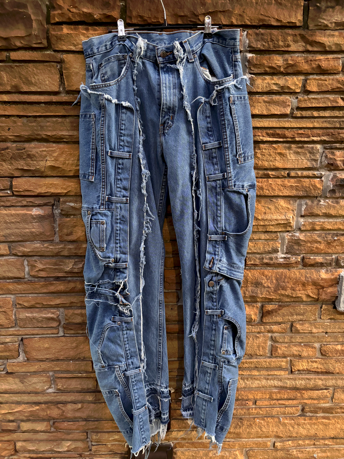 Custom Reworked Denim Pant 32 inch waist stretch - The Vault by Sacha