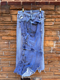 Custom Reworked Denim Skirt 30 inch waist stretch - The Vault by Sacha