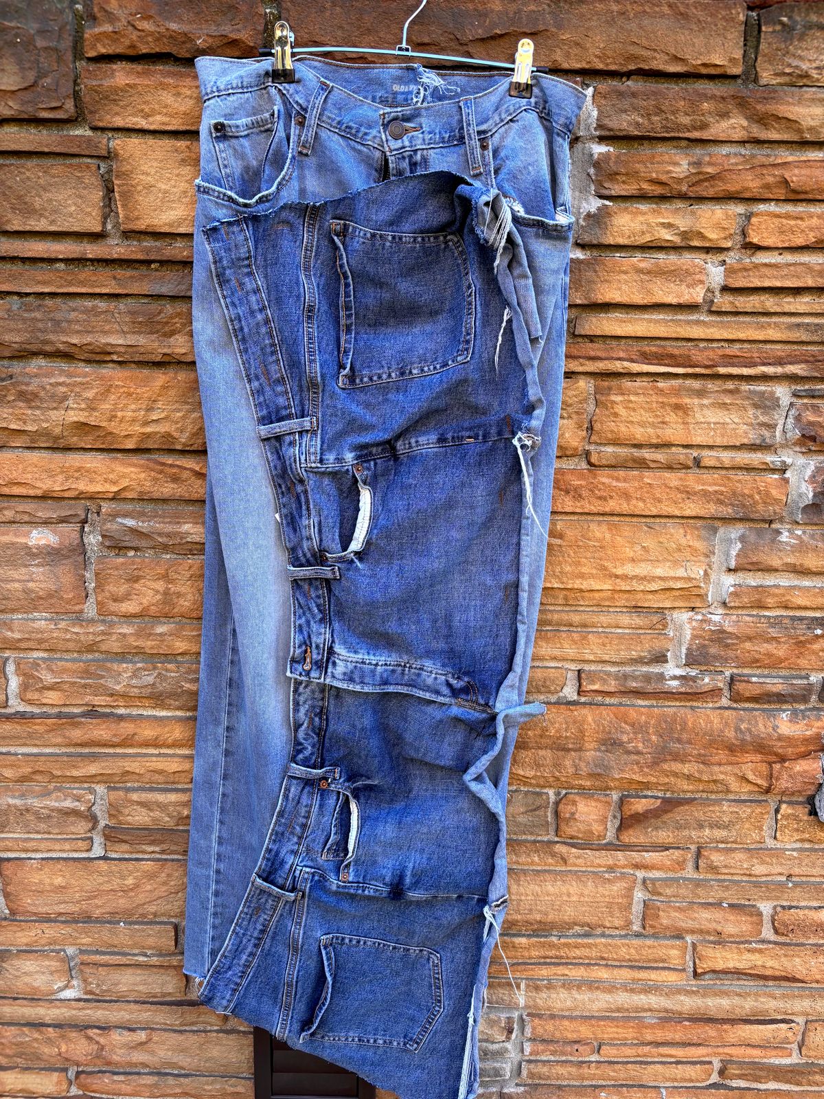 Custom Reworked Denim Skirt 32 inch waist stretch - The Vault by Sacha