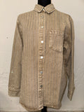 Tan Metallic Striped Shirt - The Vault by Sacha