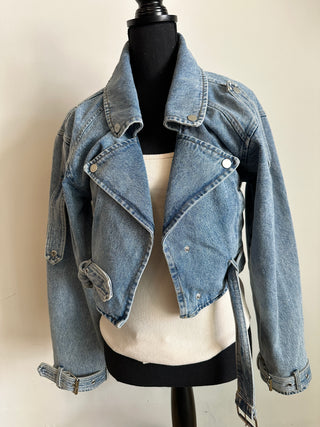 Denim Motorcycle Biker Jacket - The Vault by Sacha