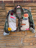Bell Custom Reworked Denim Bomber Jacket - Large - The Vault by Sacha