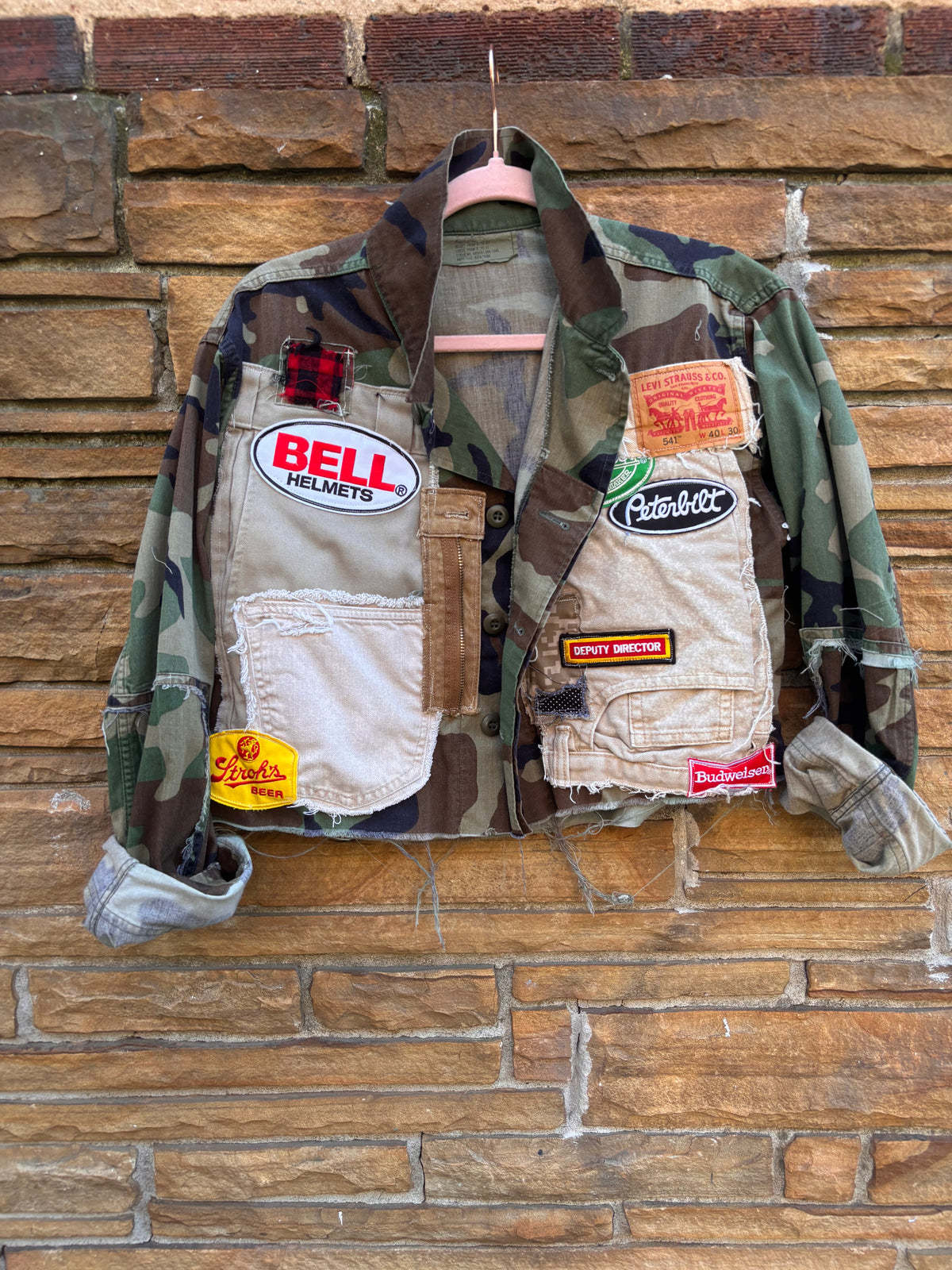 Bell Custom Reworked Denim Bomber Jacket - Large - The Vault by Sacha