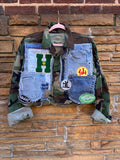 H Custom Reworked Denim Bomber Jacket - Medium - The Vault by Sacha