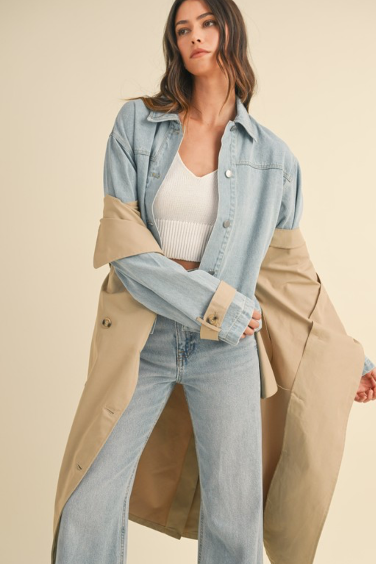 Layered Trenchcoat w. Denim Jacket - The Vault by Sacha