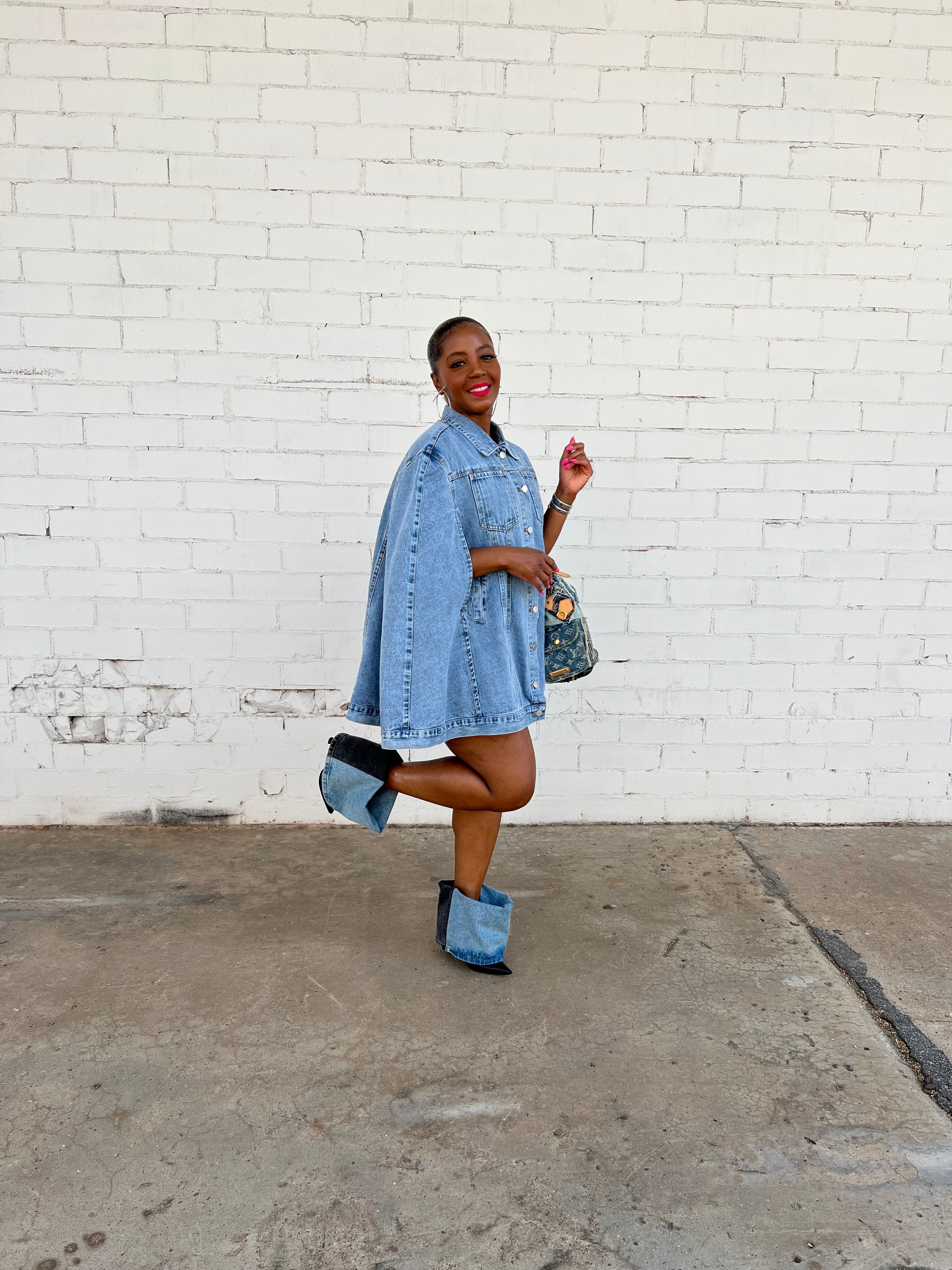 Denim Poncho jacket