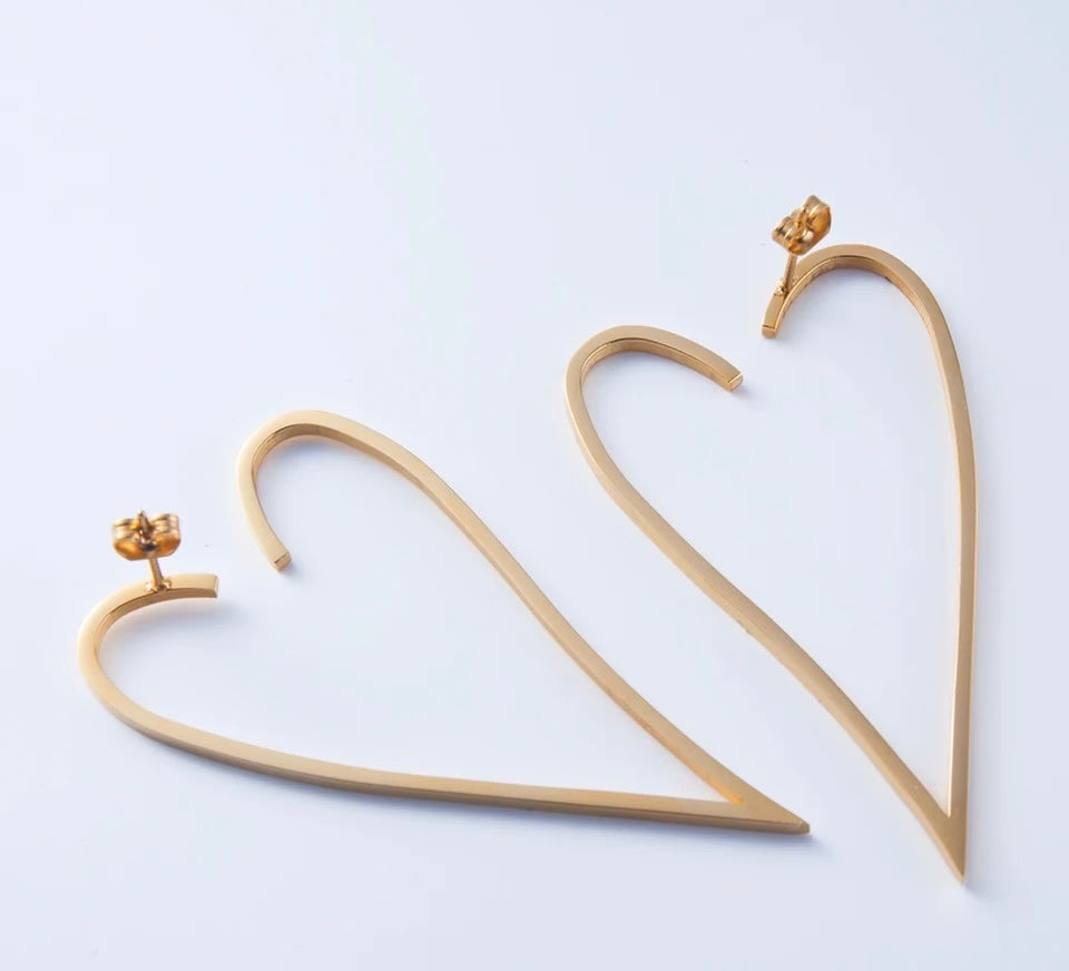 Golden Heart Earrings