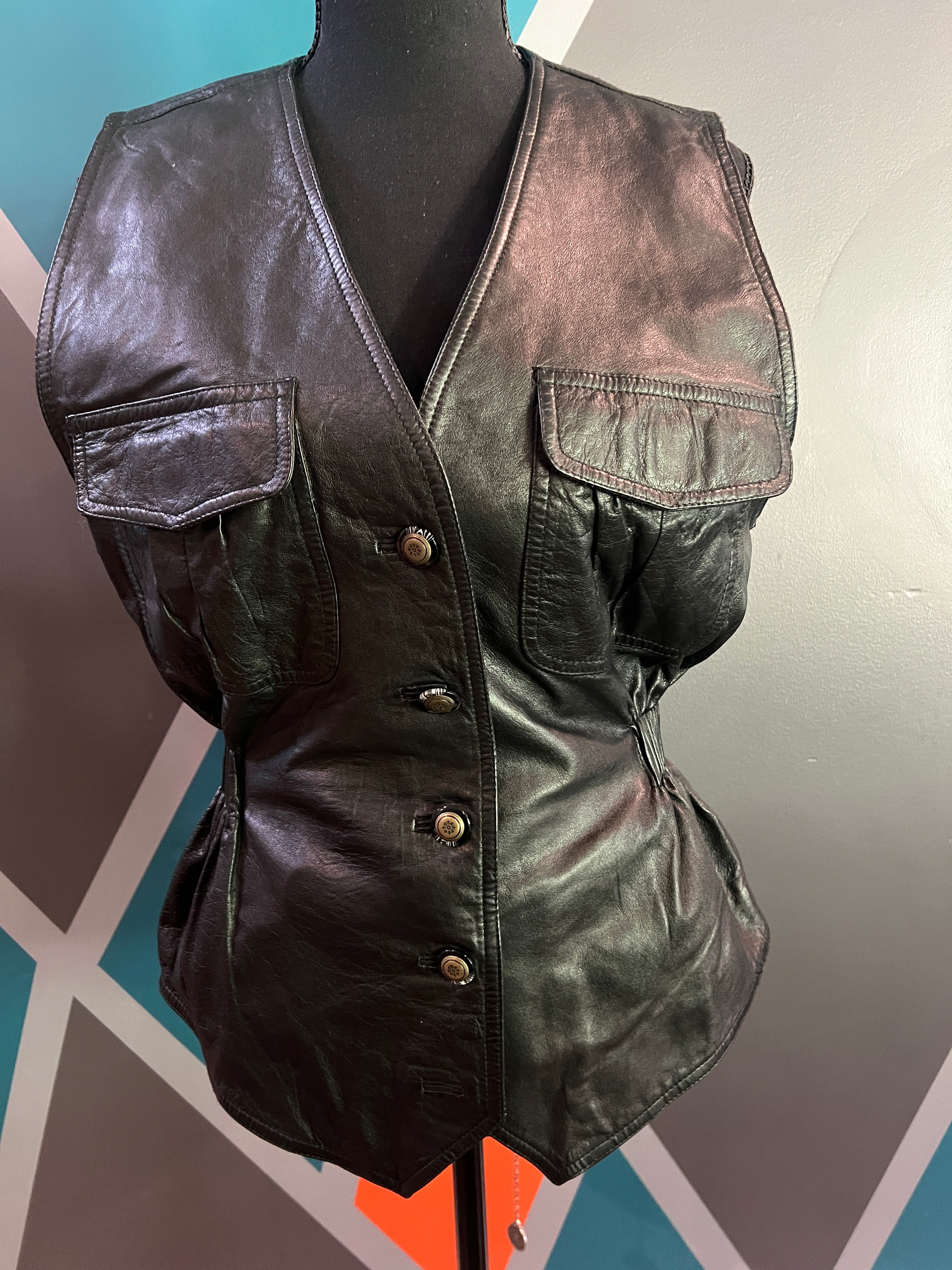 Genuine Leather Hourglass Vest Large - The Vault by Sacha