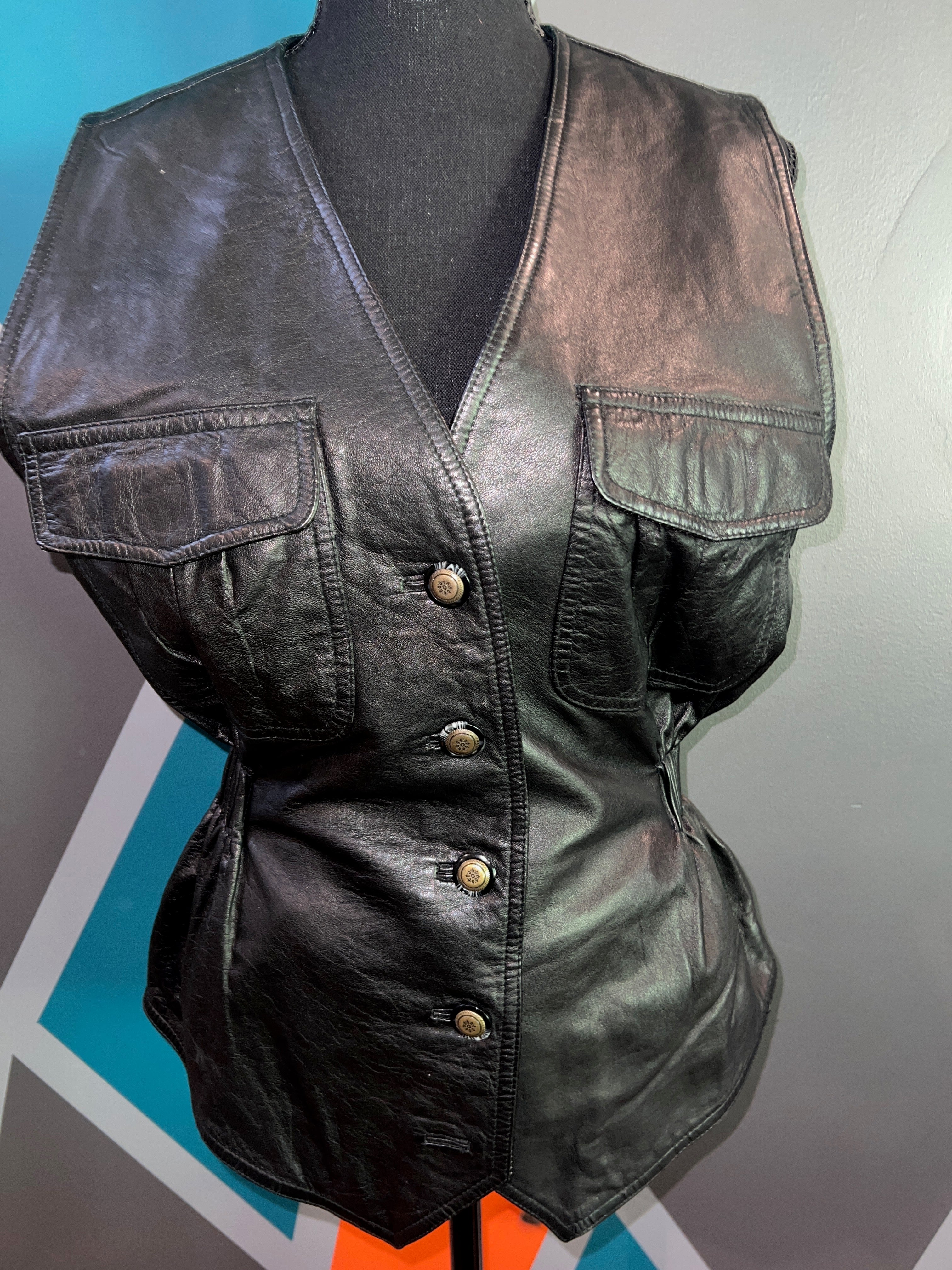 Genuine Leather Hourglass Vest Large - The Vault by Sacha