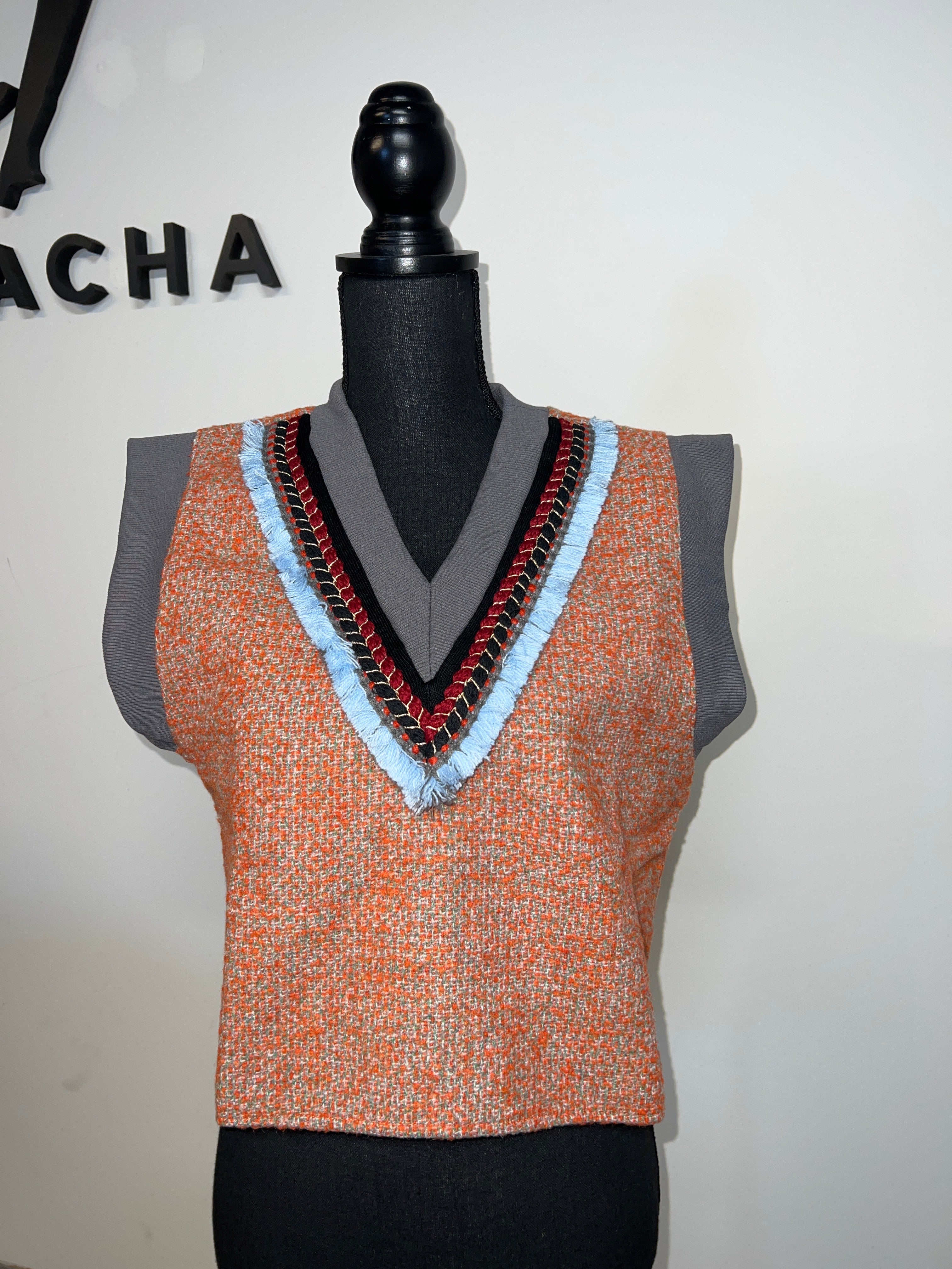 Tweed Woven Vest