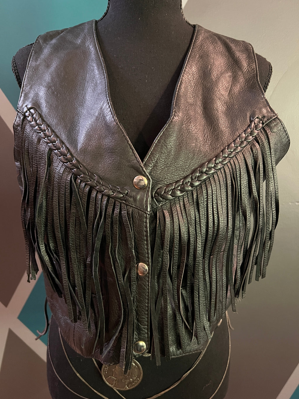 Lady Harley Fringe Leather Vest | Medium - The Vault by Sacha