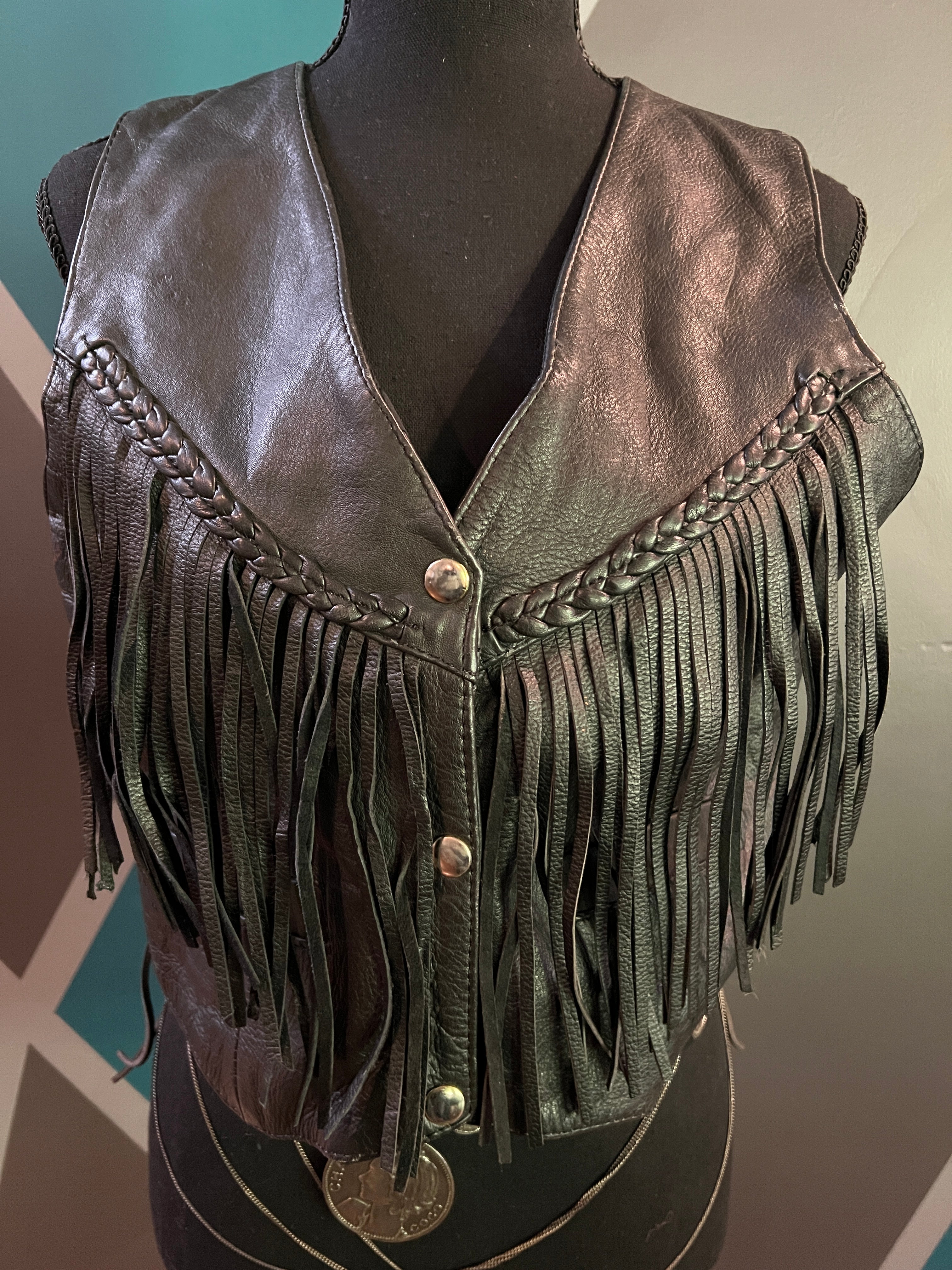Lady Harley Fringe Leather Vest | Medium - The Vault by Sacha