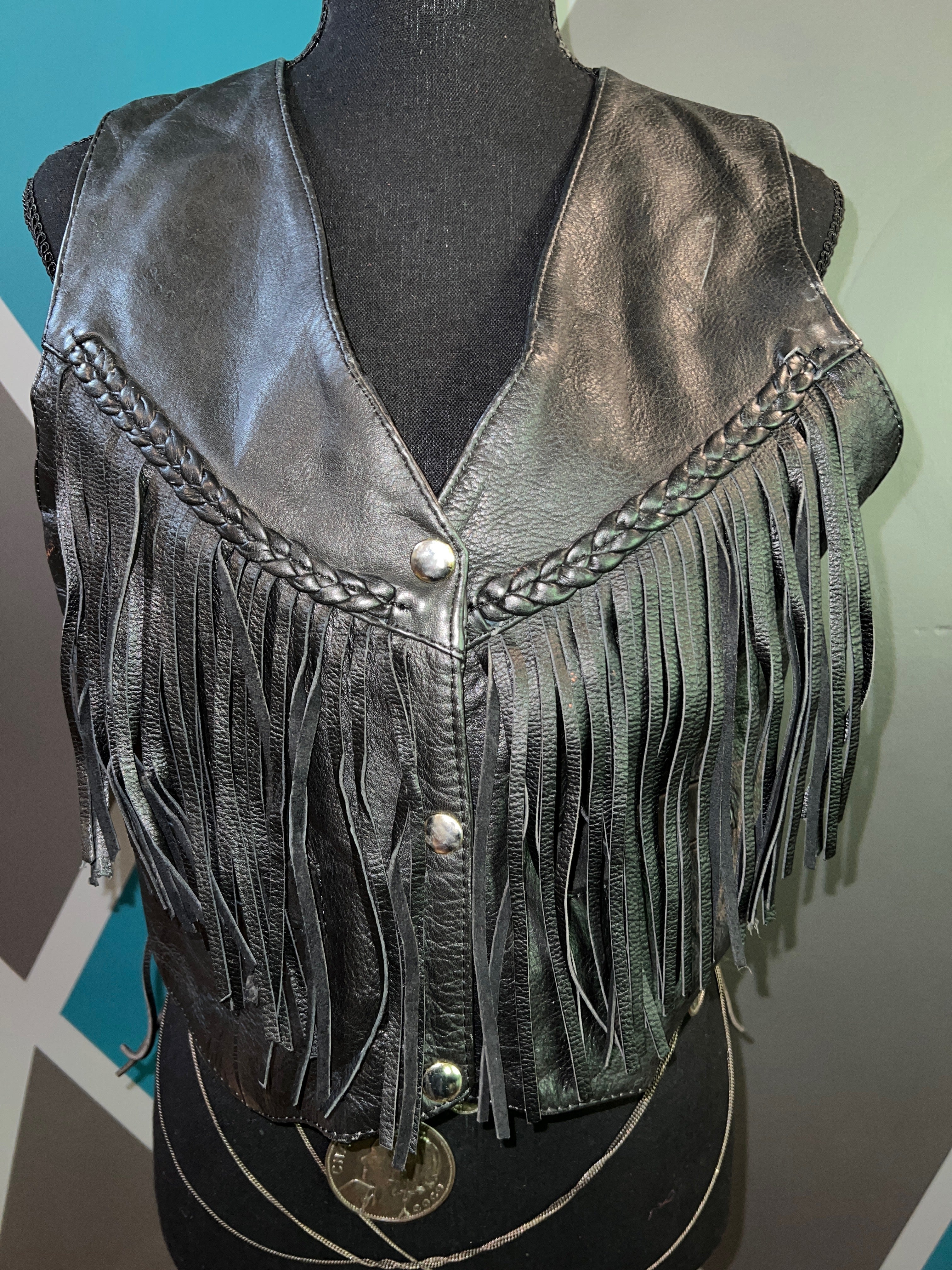 Lady Harley Fringe Leather Vest | Medium - The Vault by Sacha
