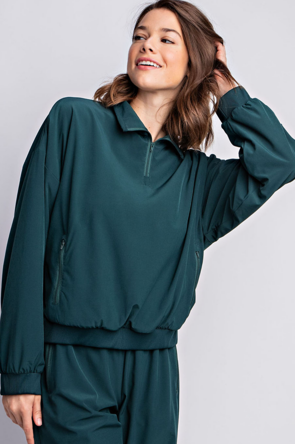 Emerald Half-Zip Relaxed Set - The Vault by Sacha